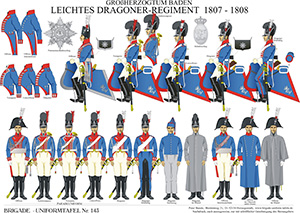 Tafel 143: Großherzogtum Baden: Leichtes Dragoner-Regiment 1807-1808