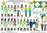 Tafel 437:  Königreich Westphalen:  Infanterie-Regiment Nr. 3  1808-1812