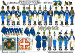 Tafel 392:  Königreich Sardinien:  Schweizer Regiment Christ  1814-1816