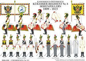 Tafel 217: Kaiserreich Österreich: Kürassier-Regiment No.8 Hohenzollern 1809-1815