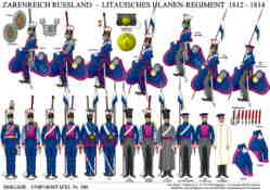 Tafel 390:  Zarenreich Russland:  Litauisches Ulanen-Regiment  1812-1814