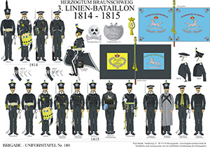 Tafel 180: Herzogtum Braunschweig: 3. Linien-Bataillon 1814-1815