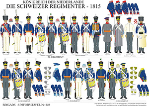 Tafel 228: Königreich der Niederlande: Die Schweizer Regimenter 1815