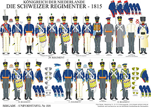 Tafel 228: Königreich der Niederlande: Die Schweizer Regimenter 1815