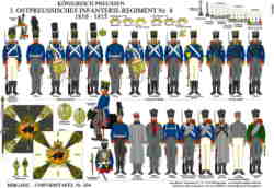 Tafel 354:  Königreich Preußen: 3. Ostpreußisches Infanterie-Regiment Nr.4  1810-1015