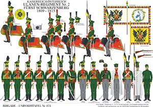 Tafel 275: Kaiserreich Österreich: Ulanen-Regiment Nr.2 Fürst Schwarzenberg 1809-1815