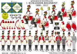 Tafel 375:  Königreich Westphalen:  1. Kürassier-Regiment  1808-1812