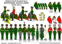 Tafel 348:  Herzogtum Warschau:  Reitende Artillerie  1810-1813