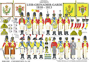 Tafel 100: Königreich Sachsen: Leib-Grenadier-Garde 1810-1813