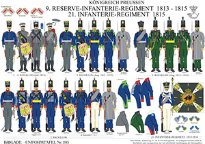 Tafel 203: Königreich Preußen: 9. Reserve-Infanterie-Regiment 1813-1815