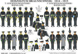 Tafel 227: Herzogtum Braunschweig: 2. und 3. Leichtes Infanterie-Bataillon 1814-1815