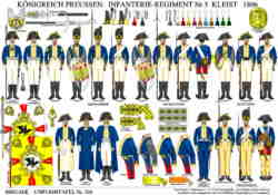 Tafel 356:  Königreich Preussen:  Infanterie-Regiment Nr.5 Kleist  1806