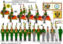 Tafel 303:  Kaiserreich Österreich: Ulanen-Regiment Nr.4 Kaiser Franz  1813-1815