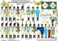 Tafel 357:  Königreich Westphalen:  Infanterie-Regiment Nr.4  1808-1812