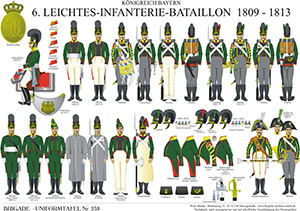 Tafel 238: Königreich Bayern: 6. Leichtes Infanterie-Bataillon 1809-1813