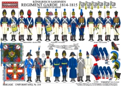 Tafel 310:  Königreich Sardinien:  Regiment Garde  1814-1815