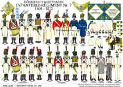 Tafel 380:  Königreich Westphalen:  Infanterie-Regiment Nr.7  1809-1812